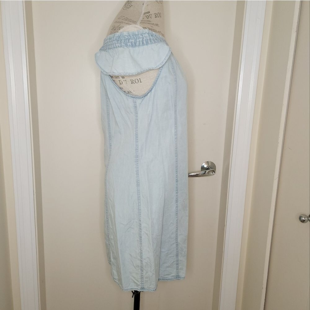 90s Ruffle Denim Mini Dress - Picture 3 of 11